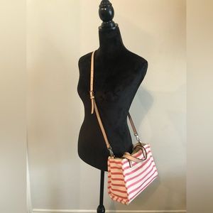 Kate Spade Pink and White Striped Handbag